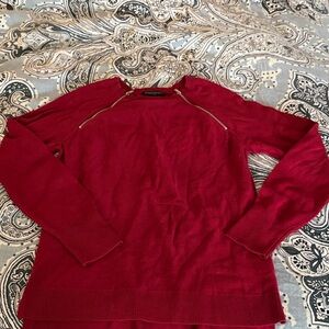 Banana Republic Burgundy Crew Zip Sweater